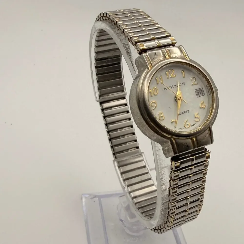 Elegant Vintage Avenue Two-Tone Ladies' Quartz Watch Working New Battery